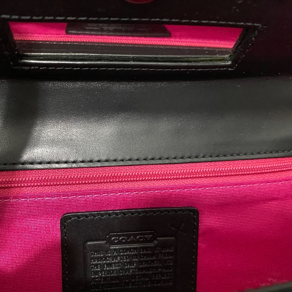 Coach Wallet, Black, Leather, Wristlet - Picture 7 of 10
